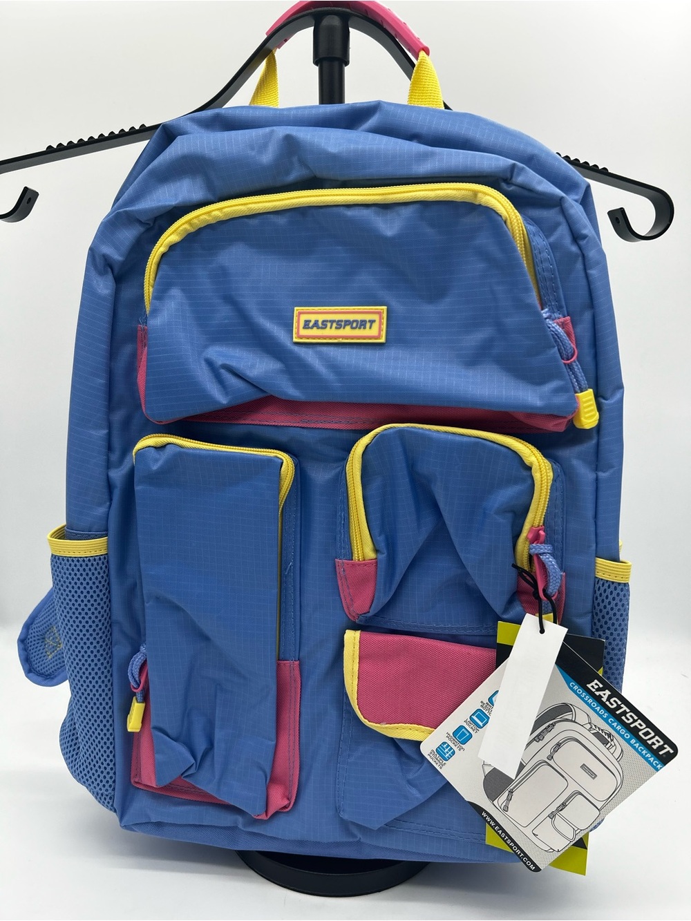 Eastsport Kids Blue Backpack with Yellow & Pink Accents NWT